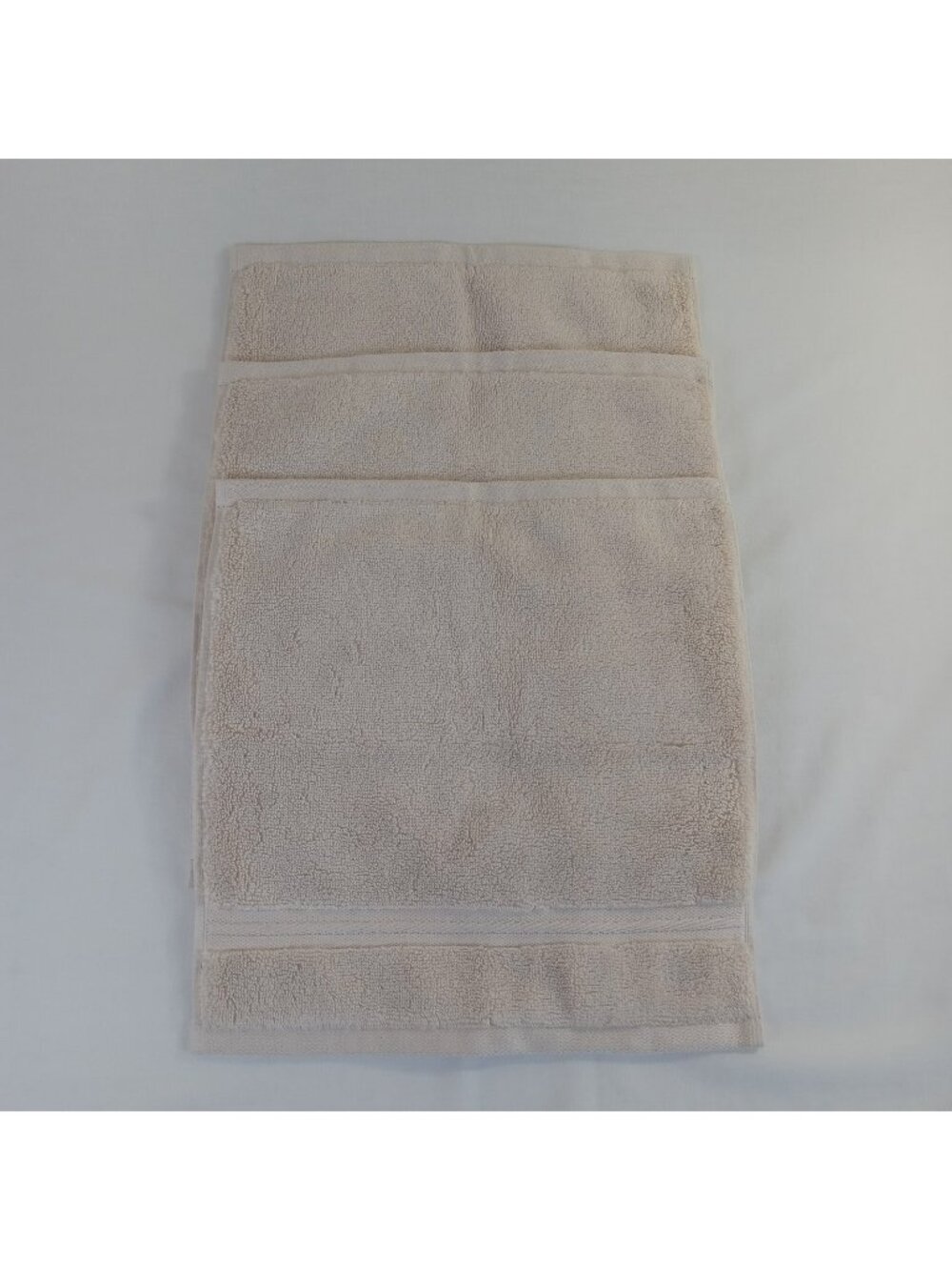 3 Threshold Spa Plush Washcloth Almond 13x13 100% Cotton Soft Thick